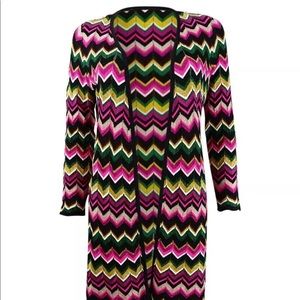 INC International Concepts Women's Colorful Metallic Chevron Cardigan Duster